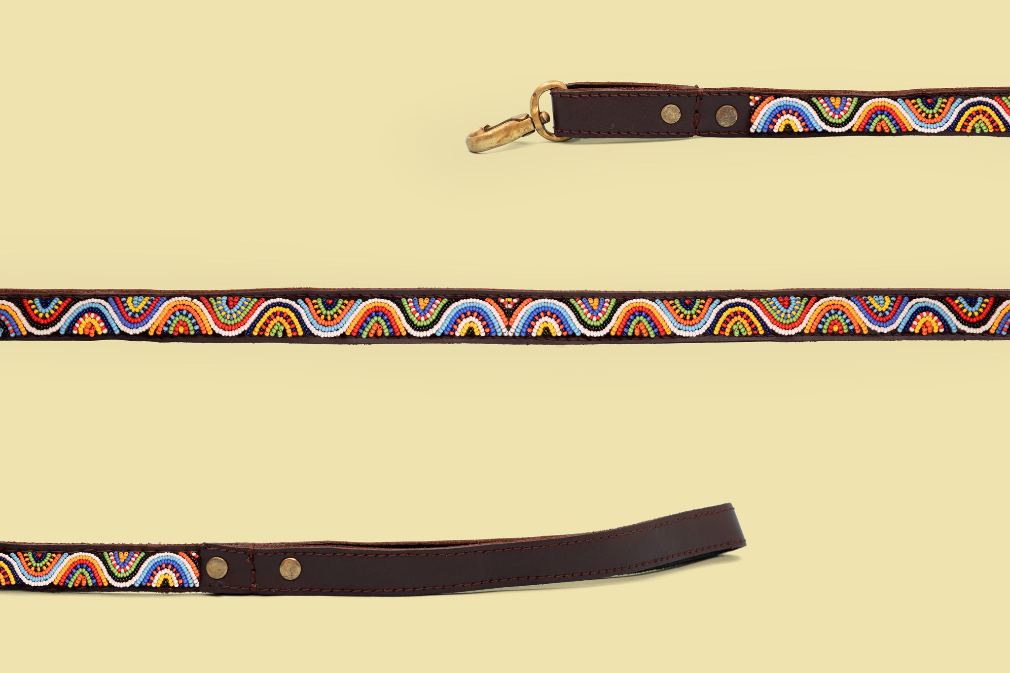 Beaded Leash | Rainbow Wave