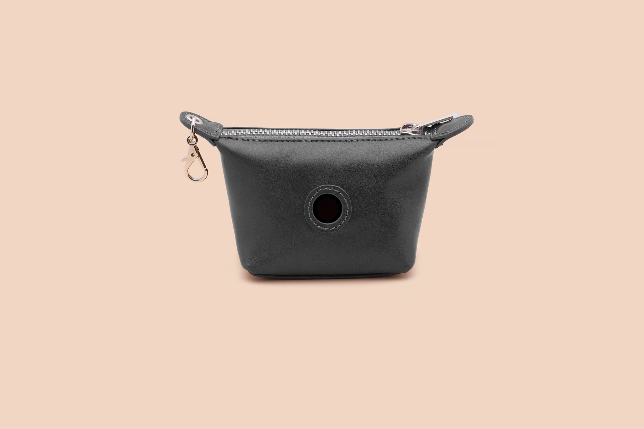 Leather Waste Bag Holder in Black