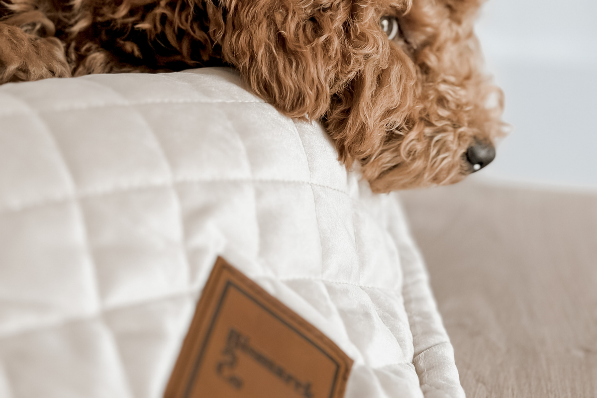 Quilted Velvet & Sherpa Mat in Light Caramel