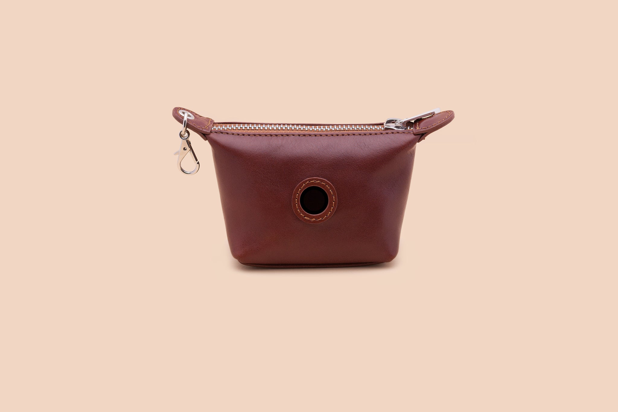 Leather Waste Bag Holder in Cognac